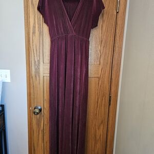 Baltic Born Rich Burgandy Athena Pleated Maxi Dress - Medium